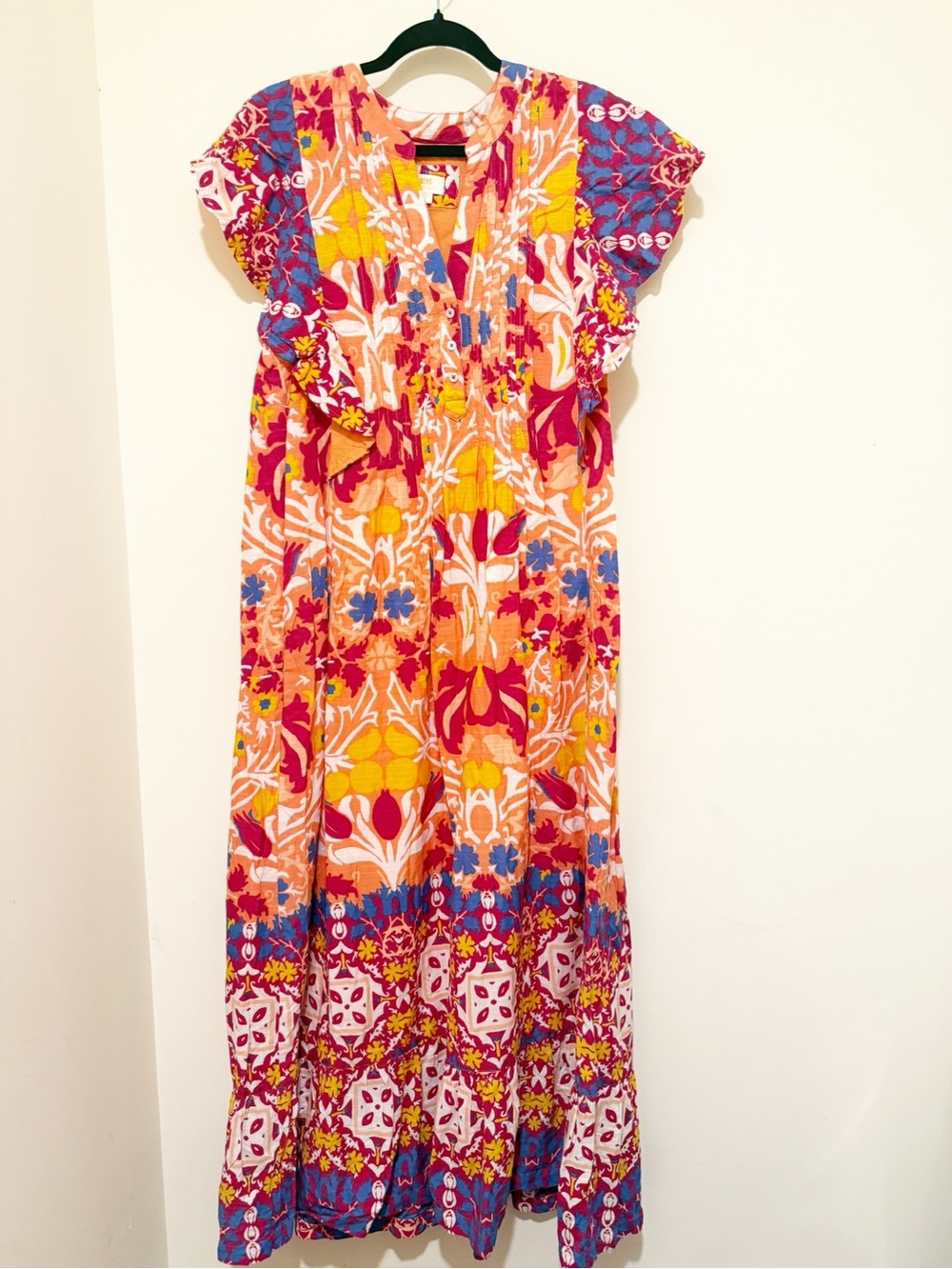 Maeve Floral Maxi Dress - Orange, Pink, Blue